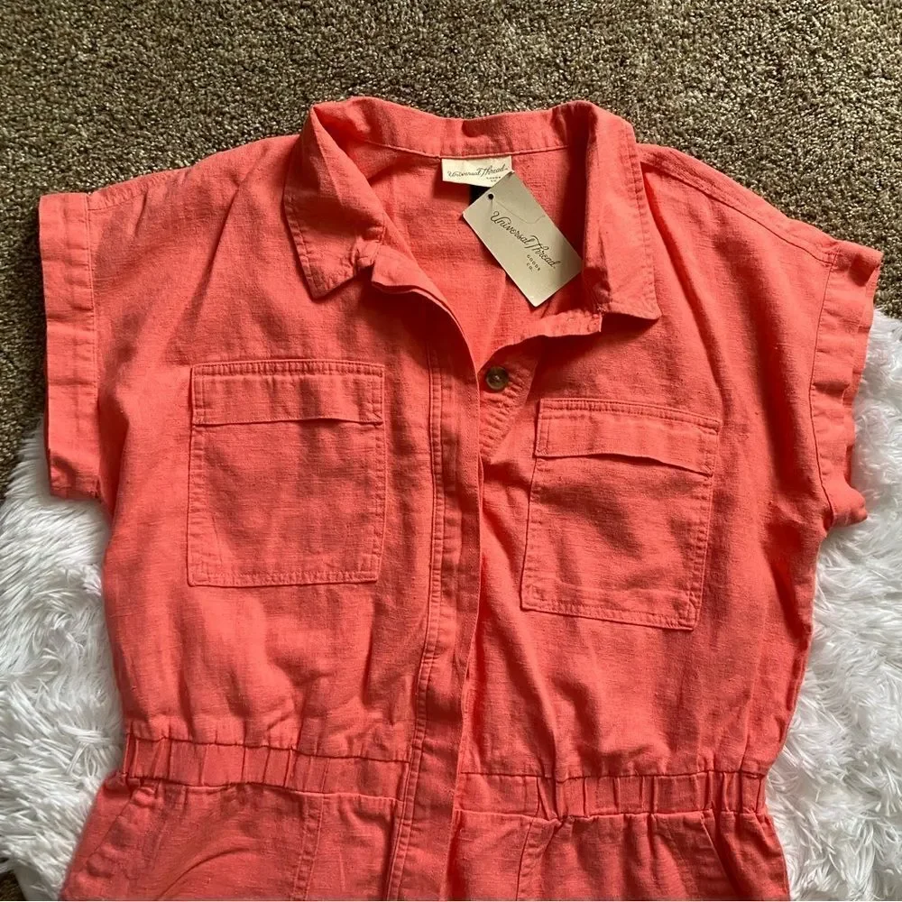 Universal Thread Shorts Romper New Linen‎ Rayon Blend Womens Size 14